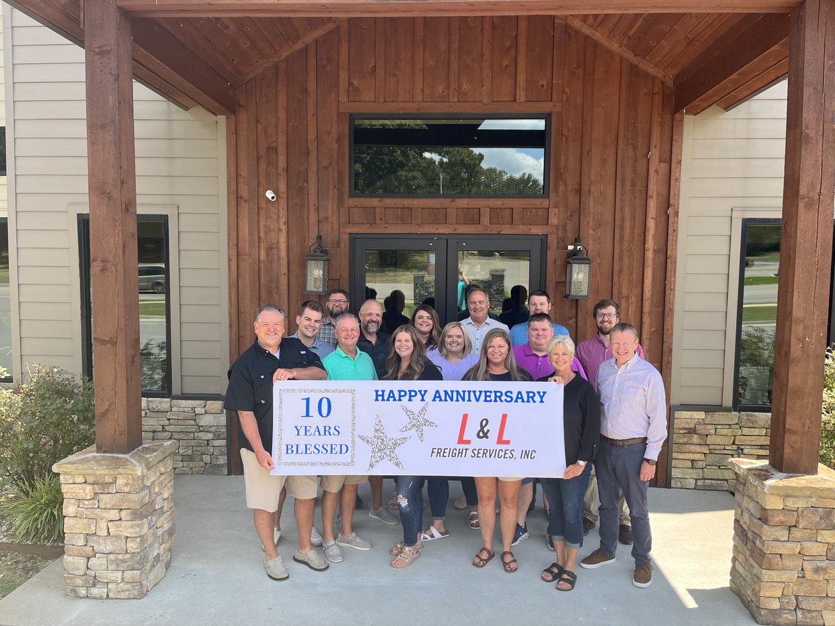 LLFreight's tweet image. L&amp;amp;L Freight Services, Inc. celebrated its 10 Year Anniversary. Special thanks to each one of our staff for their continued dedication. We also extend a special thank you to our CFO, Sally Beebe, for her 10 years of service to L&amp;amp;L.