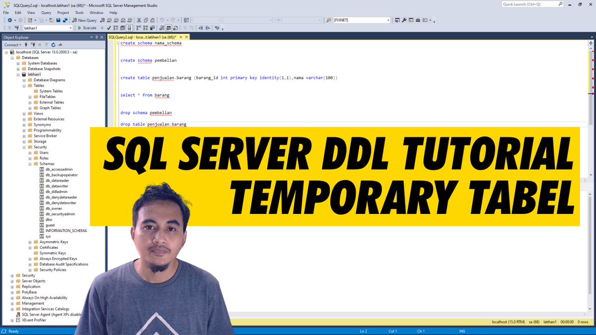 pojokcodeid_'s tweet image. SQL Server Tutorials (Tmporary Tabel)
youtu.be/nU2Zt79TxXc
#sqlserver
#Azure 
#sqltutorial