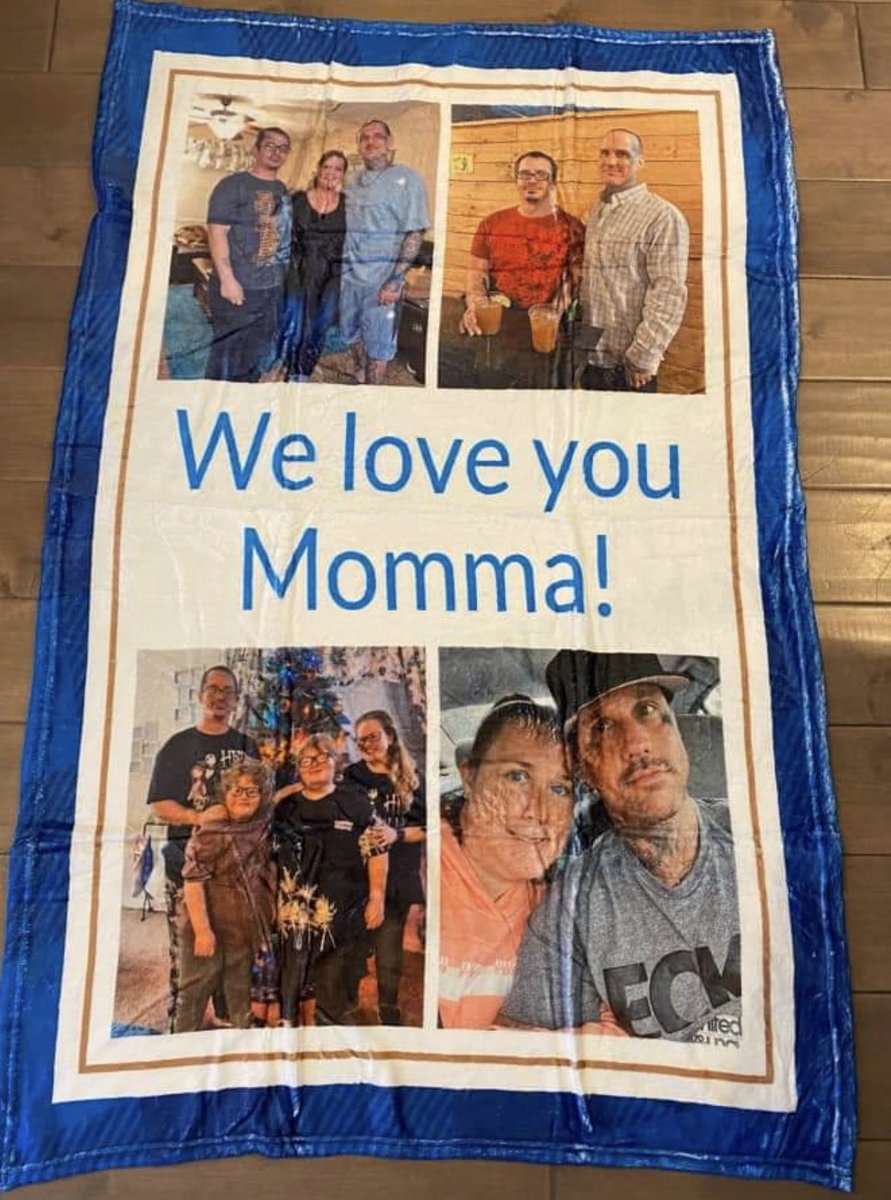 choo_ek's tweet photo. Someone I know purchases boxes of undeliverable packages. She got this blanket and would send it back to the intended “Momma” if that person can be found. I have no clues for you except what’s in the photo. Can we do it, Twitter? https://t.co/hy8cnlyl6z