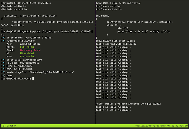Rootsector's tweet photo. Dlinject - Inject A Shared Library (I.E. Arbitrary Code) Into A Live #Linux Process, Without Ptrace #rootsector @KitPloit https://t.co/9KXWa9gkUJ https://t.co/zm5t7zCTxh