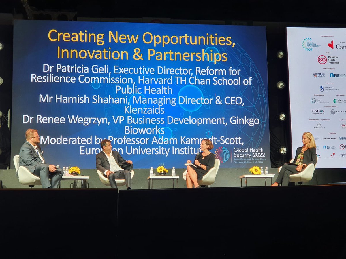 geli_patricia's tweet photo. It was a great pleasure to join the @GHS_conf’s closing panel w @Ginkgo’s VP @rwegrzyn, @KlenzaidsIndia’s CEO Mr Shahani &amp; moderator @adamkams to discuss the creation of new opportunities, public, private, academic partnerships &amp; #innovation. 

#Singapore #GHS2022 #healthsecurity https://t.co/7NloLhF5rn