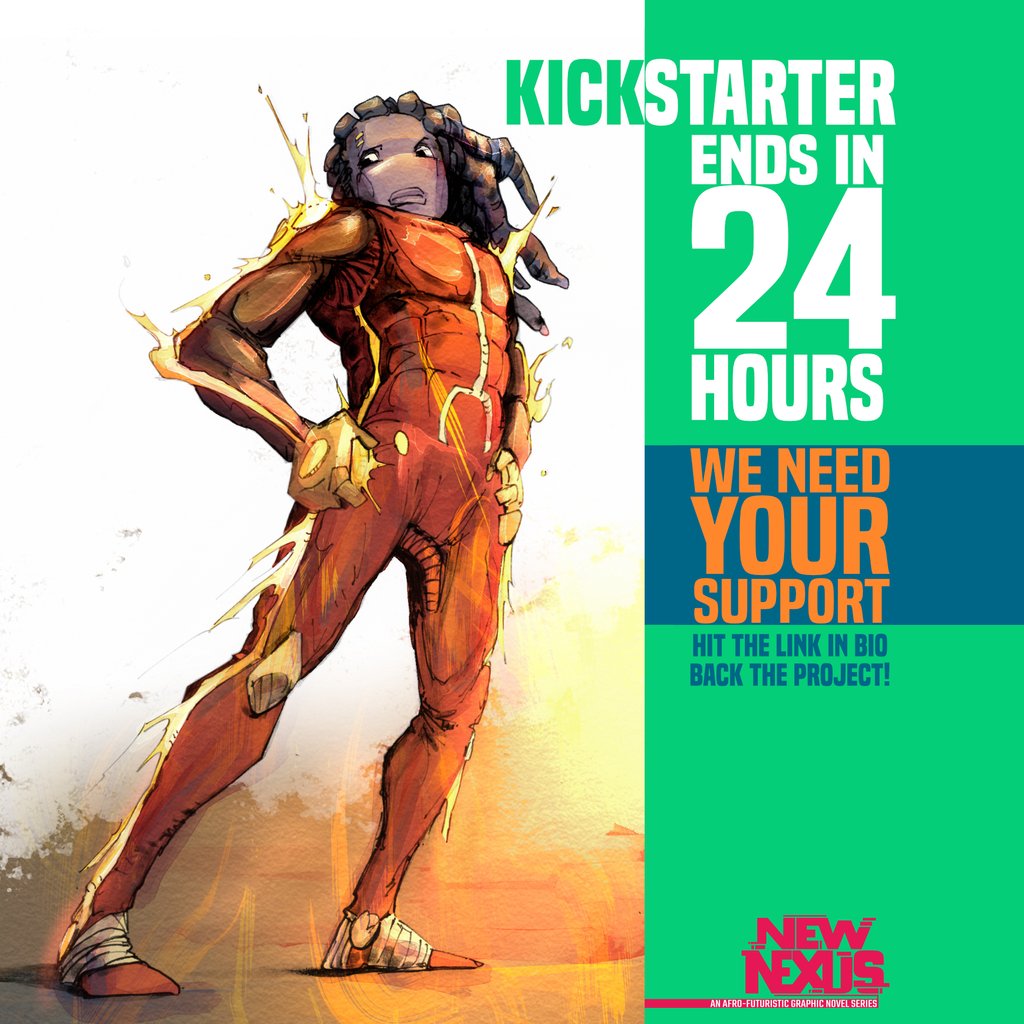 NewNexusComic's tweet photo. 24 HOURS LEFT!
Head to the Kickstarter and back the project.
https://t.co/qtenpVzcRn

#afrofuturism #BlackCreator #BlackComics #Afropunk #NewNexusComic #JoinTheFramework #comics #freepreview #Kickstarter #cyberfunk #newlaunch #newcomic⁠ #ProjectWeLove https://t.co/XaEzLrpNg4