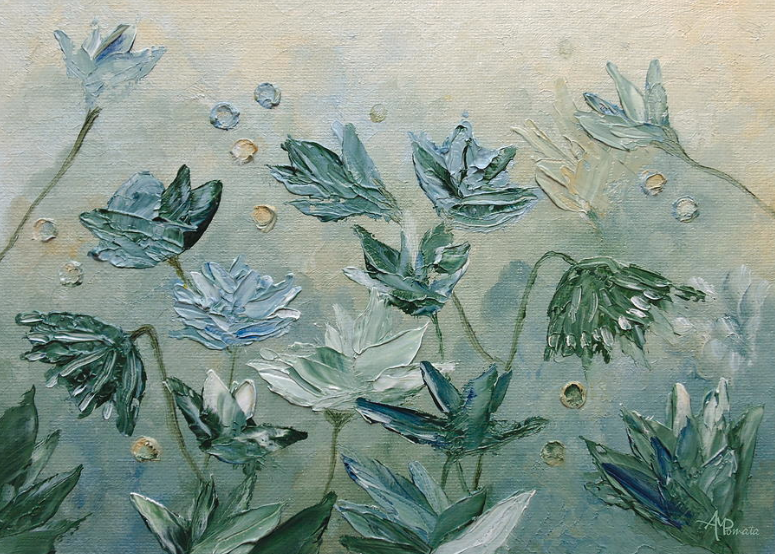 This is my painting 'Dark Sea Green Flowers'. #art #painting