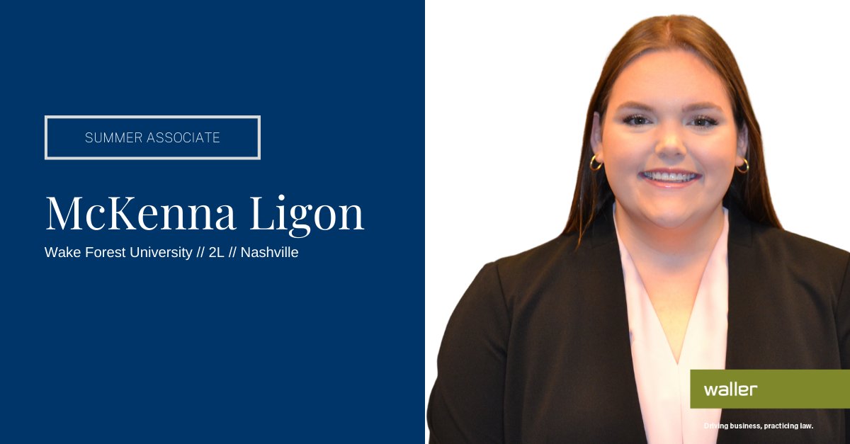 WallerLansden's tweet photo. Meet one of our summer associates, McKenna Ligon! McKenna is a rising 2L at Wake Forest University. She is originally from Nashville, TN, and is interested in working in transactional law after graduation.
#WelcomeToWaller #WallerSummer22 https://t.co/h0a7qoRLpi