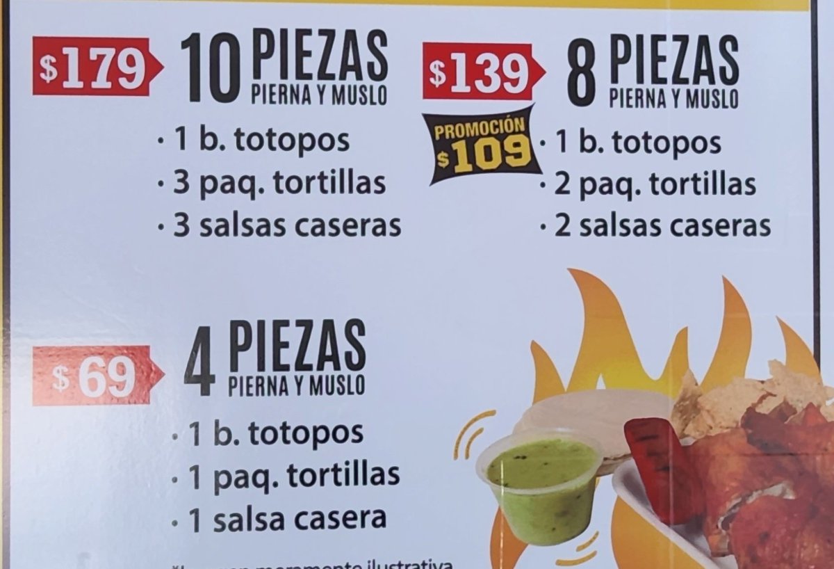 TigreDeAsturias's tweet photo. #PolloMaton me alegra el corazón

Piezas grandes, piezas de verdad

8 piezas (muslo y pierna) todos los dias x 109 (inclulle tortillas, salsas y bolsa de totopos) https://t.co/U7UsDm9wBl