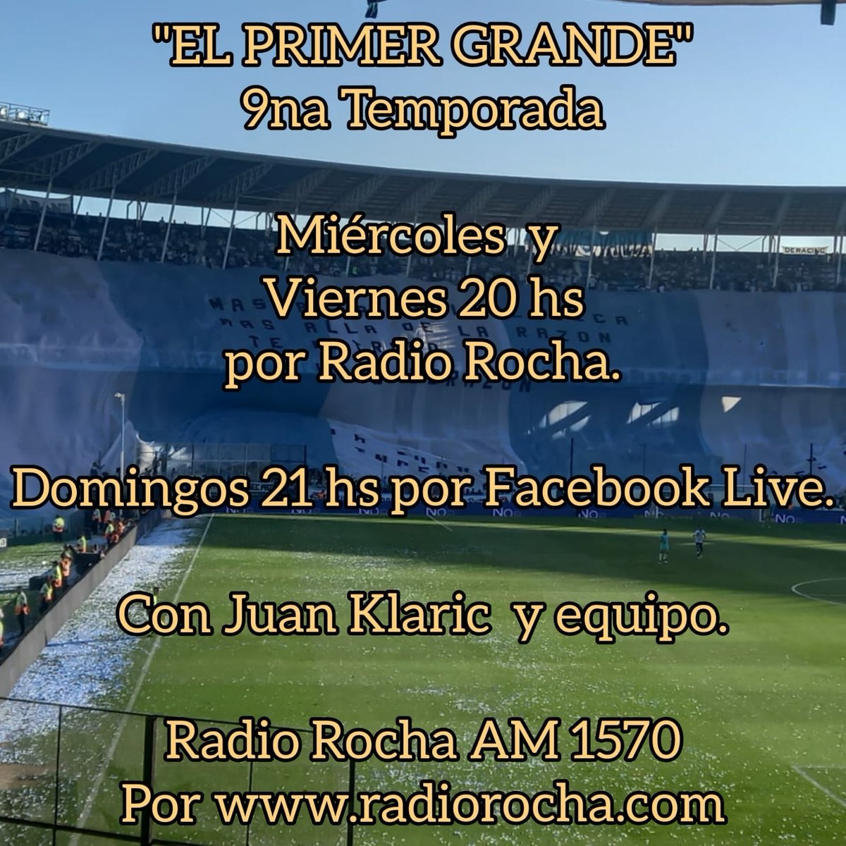 RacingRadioLP's tweet image. @RacingRadioLP con toda la info deportiva, social e Institucional de #Racing. El 1er programa d radio Racinguista en La Plata. AM 1570
@am1570rocha y Facebook live
@RacingClub #ElPrimerGrande