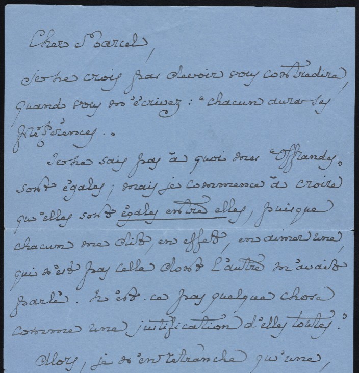 CorrProust's tweet photo. « On nous parle de la Poésie qu’enfantera la Guerre et je n’y crois pas trop. »

Juillet 1915, Proust à Montesquiou : https://t.co/MYWVDCX8XU, et la réponse : https://t.co/qmhBLAYVwc.

Translations of the letters on the Wiki: https://t.co/JPilsF1gX1 ;
 https://t.co/uitXOUlv7K https://t.co/qqIgTtqvH5