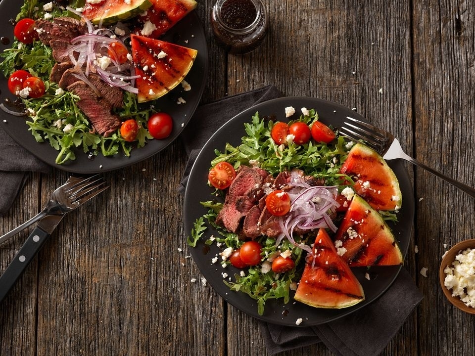 NYBeefCouncil's tweet photo. Kick off the weekend with an #OverTheFireFriday recipe from @beefitswhatsfordinner! Grilled Steak and Watermelon!
Recipe at the link in our bio
#beef #beeftogether #nybeef #grilling #steak https://t.co/pD0X4j3tUf https://t.co/UnvcVlLOgg