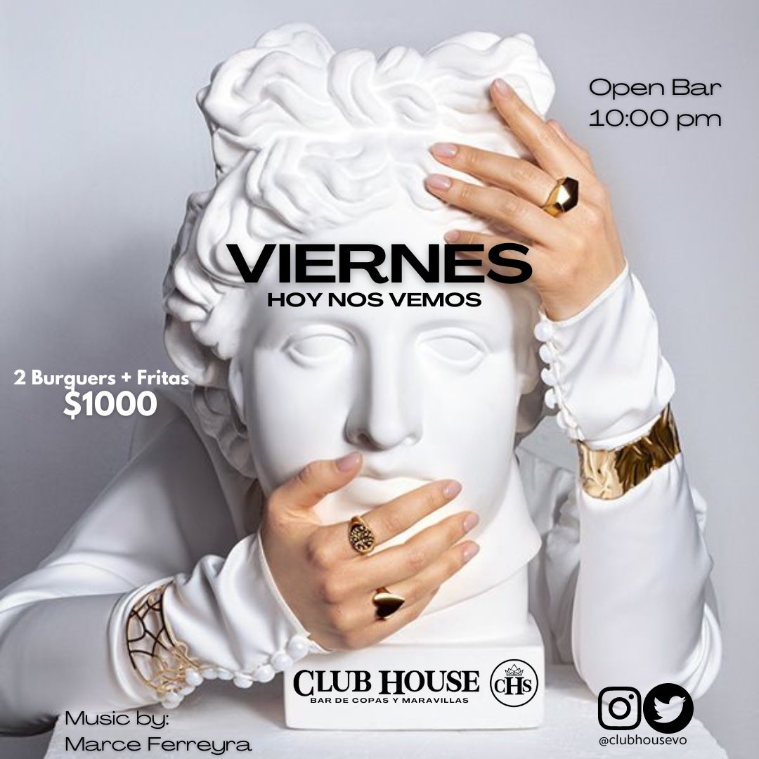 🚨YA ES VIERNES, HOY NOS VEMOS🚨

Hoy 2 Burguers + Fritas $1000🍔🍔🍟
Nos bailamos todito con <a href="/MarceFerreyraOK/">Marcelo Ferreyra 🎧</a> 💃🏻🕺🏼
Veni, a comer y pasarla lindo a CHS