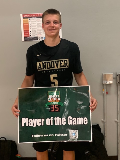 Ben Kopetzki of @andover_hoops earned our Boys Shot Clock Classic Player of the Game after the Huskies defeated Princeton by 18