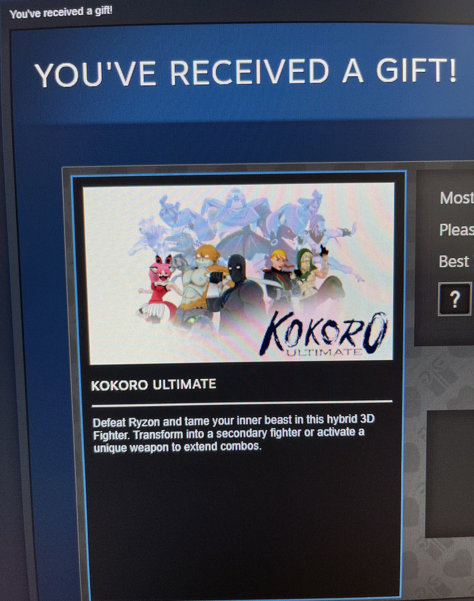 Thanks <a href="/kokoroultimate/">Kokoro ultimate</a> for gifting me your game!  Hype to jump in and play!