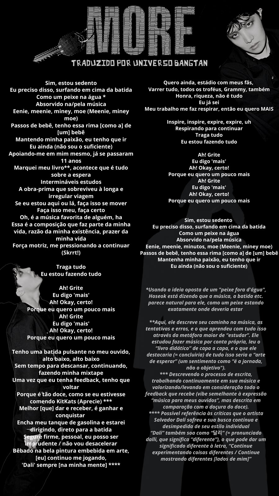 X 上的 Universo Bangtan ⁷：「📝 Tradução de “MORE” by j-hope 💜 #JHOPE  #jhope_MORE #JackInTheBox @BTS_twt  / X