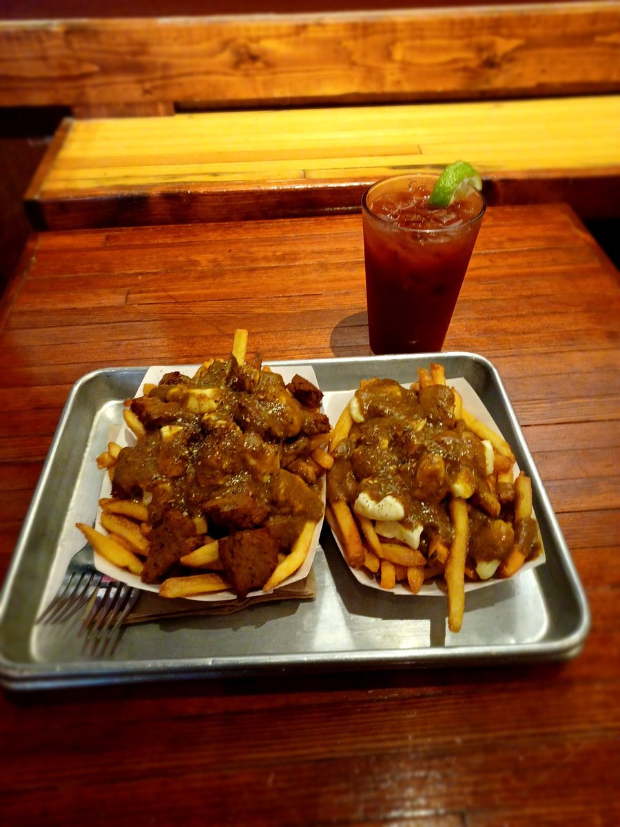 Happy Canada Day! Come get a Ceaser and a poutine (including our seitan version) and not listen to Rush!