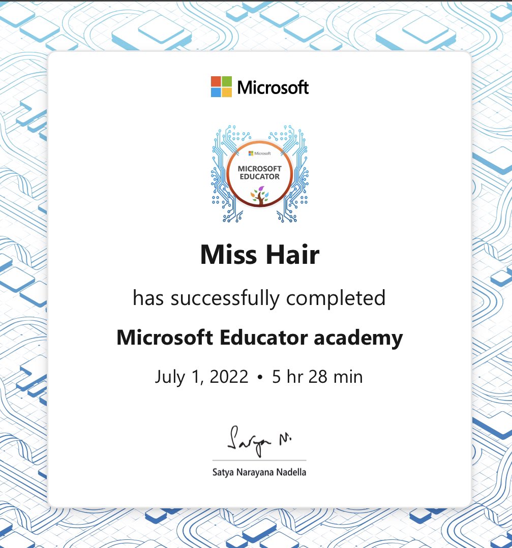 KHair_BusEd's tweet image. Love the new @MicrosoftLearn training pathways, successfully achieved the brand new #MicrosoftEducator badge #TeamMIEEScotland #MIEExpert @MSEducationUK