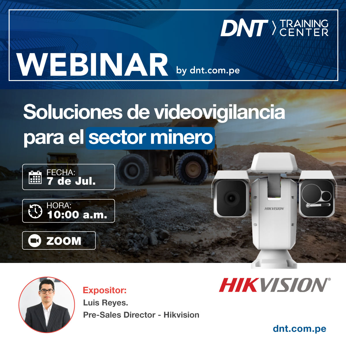 Conoce más de las soluciones para el sector minero que ofrece #HIKVISION, a cargo del especialista Luis Reyes - Presales Director Perú HIKVISION 
Regístrate aquí:
bit.ly/3AgY1jG
Contáctanos al:
📞 922 617 765 / 960 458 258
WhatsApp: wa.link/qg3b7l