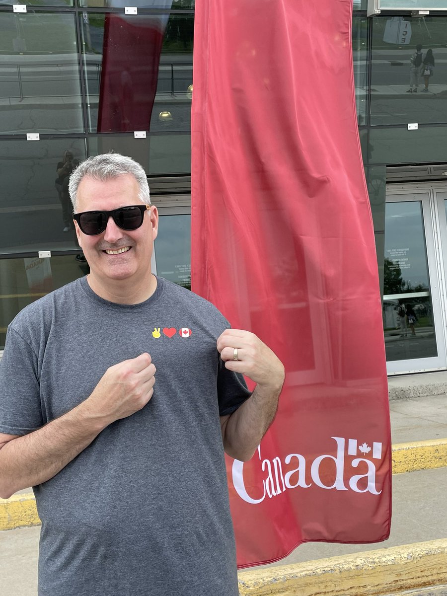 coachv014's tweet photo. @brittlestar #peacelovecanada couldn’t think of a more fitting t-shirt to wear for my first ever #CanadaDay in our nation’s capital, Ottawa. We saw @JustinTrudeau &amp; @GurdeepPandher https://t.co/YC2Pk6Tafp