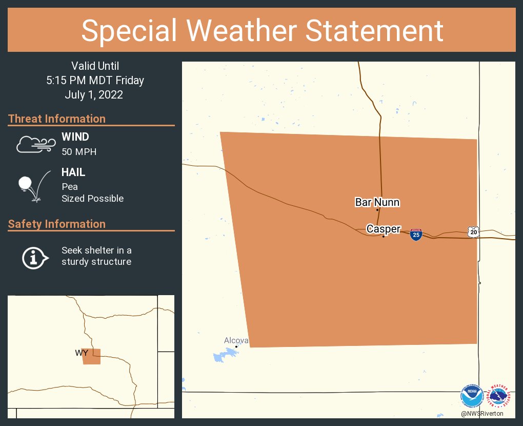 NWS Riverton on Twitter "A special weather statement has been issued