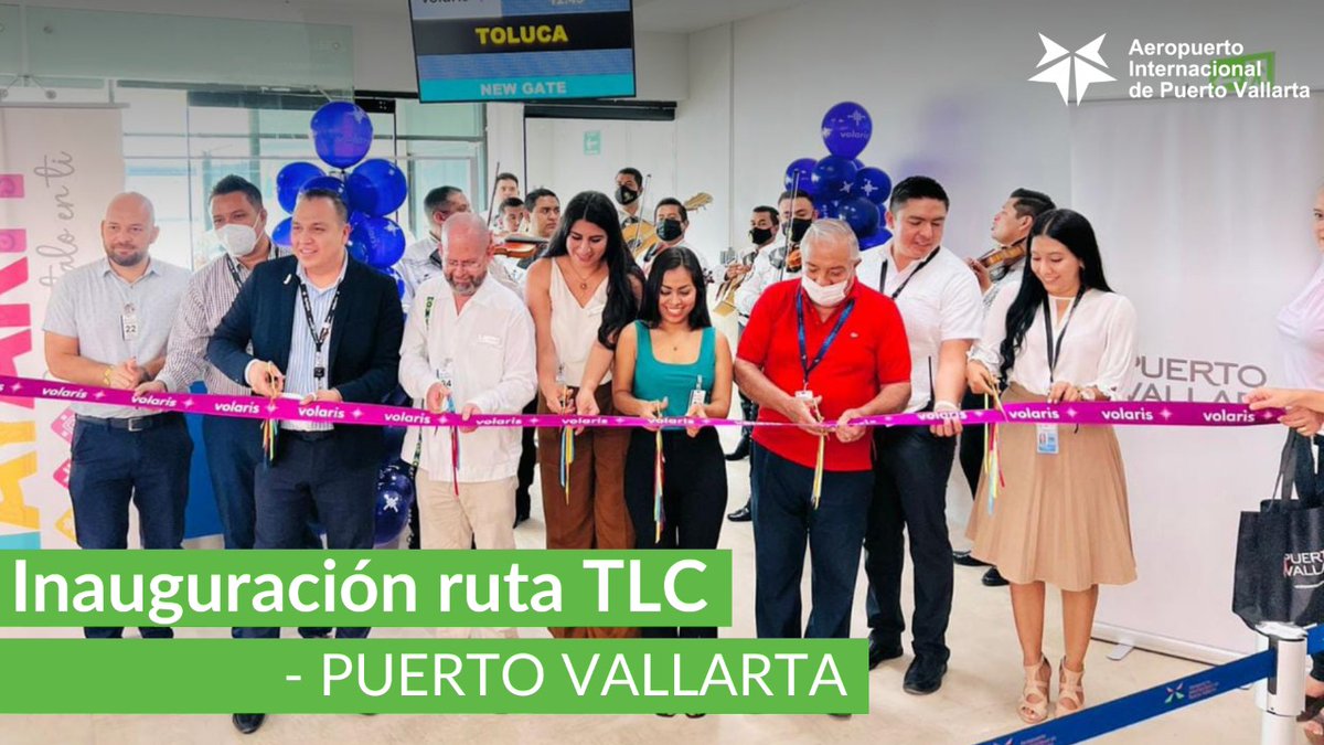 Hoy estamos de fiesta en nuestro aeropuerto por el vuelo inaugural de @viajavolaris TLC - PVR - TLC el cual contará con una frecuencia al día. Agradecemos la compañía del equipo del Fideicomiso <a href="/PuertoVallarta/">Puerto Vallarta</a> y de la Dirección de Desarrollo de <a href="/RivieraNayarit/">Riviera Nayarit</a>
