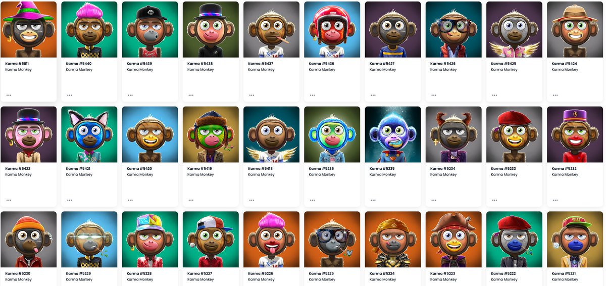 Wow, just wow...not all of my monkey babies but a preview of some from the mint today...hats off to our incredibly talented art team <a href="/cocolati_design/">Cocolati 💃🏻</a> <a href="/topshotCabby/">Cabby (🍌,🍌)</a> <a href="/jaggyman_eth/">jaggyman.eth</a> <a href="/dobziz/">Dobziz</a> 🍌🙏🍌🙏