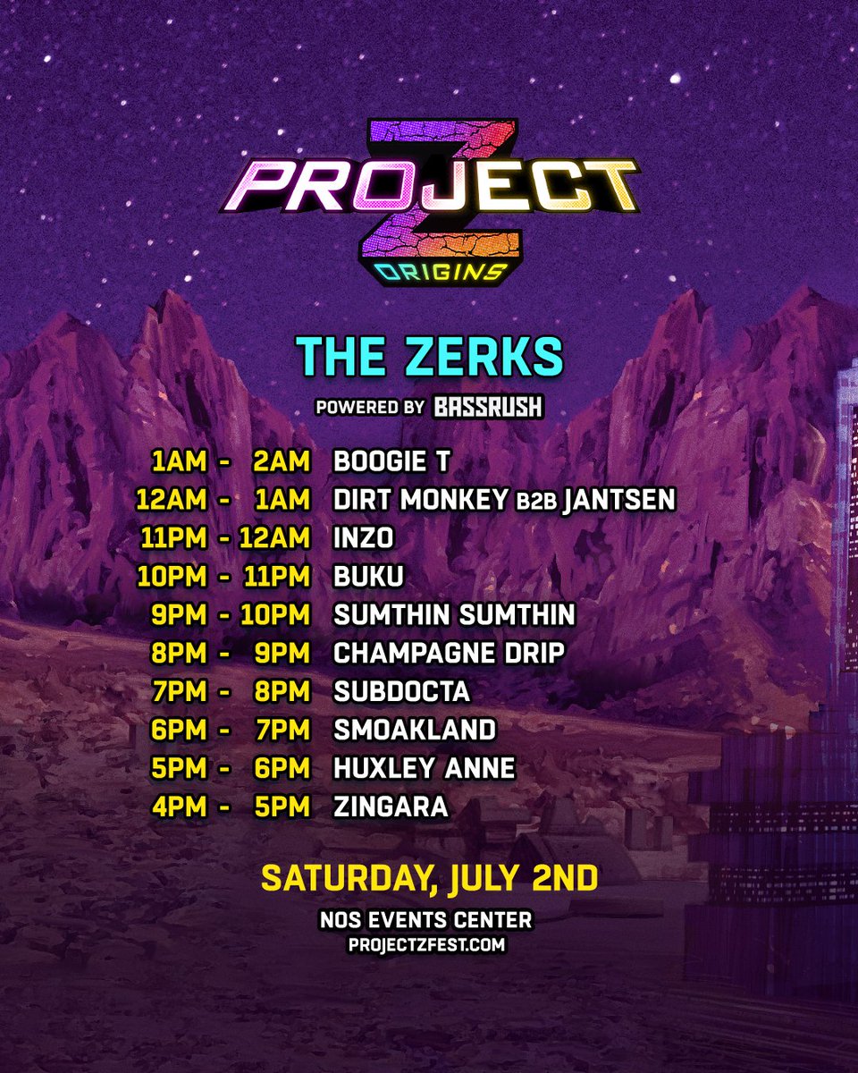 ProjectZ_Fest's tweet photo. The Final Countdown - we return with the unstoppable forces of @bassrush at #ProjectZFest in just 24 hours!⚡️ Have you made your schedule in the Insomniac App yet?⌚️
Although Grafix can not make it & will be missed, we're excited to witness @Blankemusic Presents ÆON:MODE ⛽ https://t.co/f4z6Qqazb1
