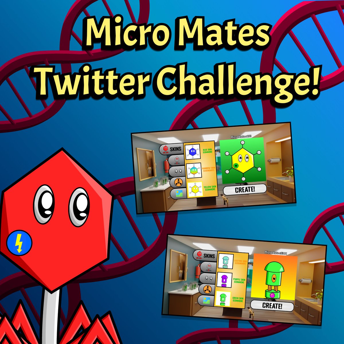 🎉 Mates! To celebrate our mint, we’re giving away 5 UNBUILT MICRO MATES NFTS!! 🎉

✨ To enter:

1. Like and RT

2. Respond to this tweet with a screenshot/video of you using the customization process!

🎁 Winners will be selected July 3rd! 🎁

Mint here: lab.micromates.io