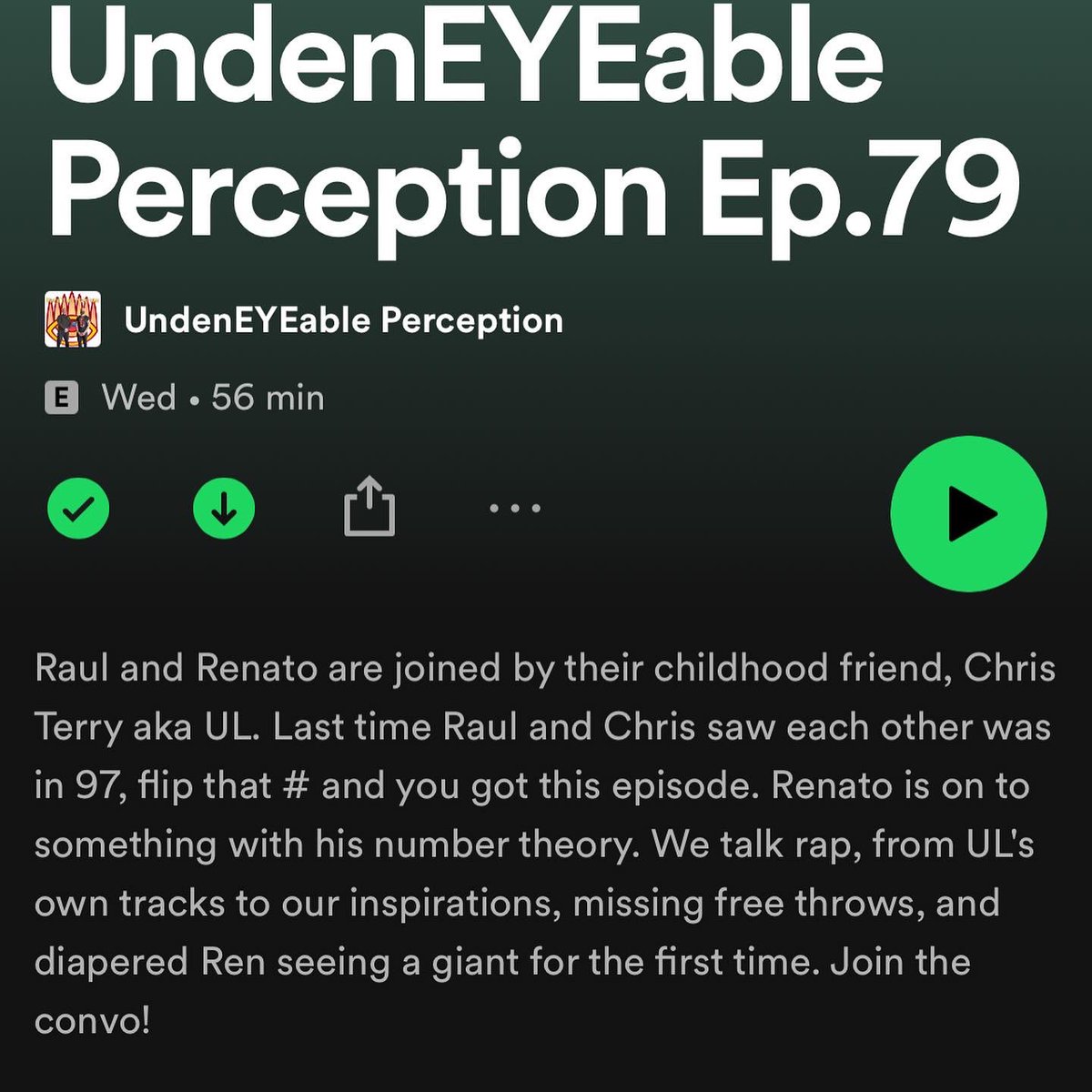 UndenEYEable's tweet photo. 🎙UndenEYEable Perception🎙
Episode.7️⃣9️⃣
Available on all podcast platforms.
#Undeneyeable https://t.co/BycdnRKkLz
