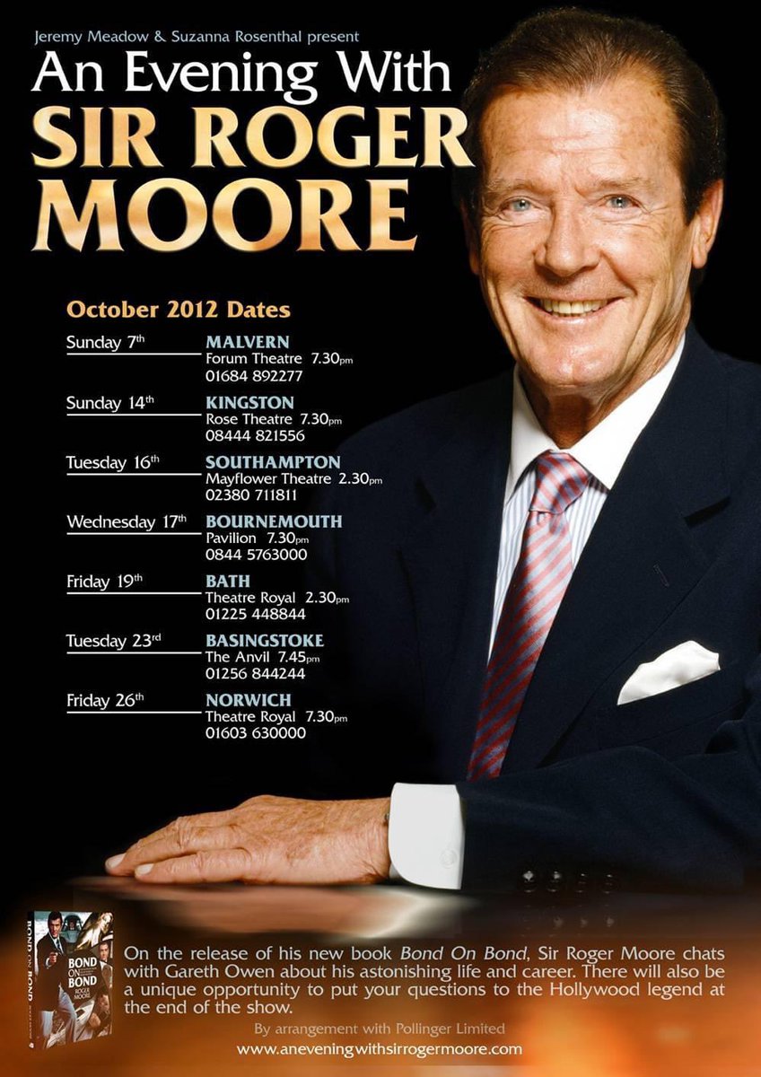 TimeLordDrew61's tweet photo. Gosh 10 years ago @Gallifrey_GaryK & I got the chance to see or hero on Stage. #RogerMoore #Bond #Persuaders #TheSaint https://t.co/Jk6Hw1UdWE