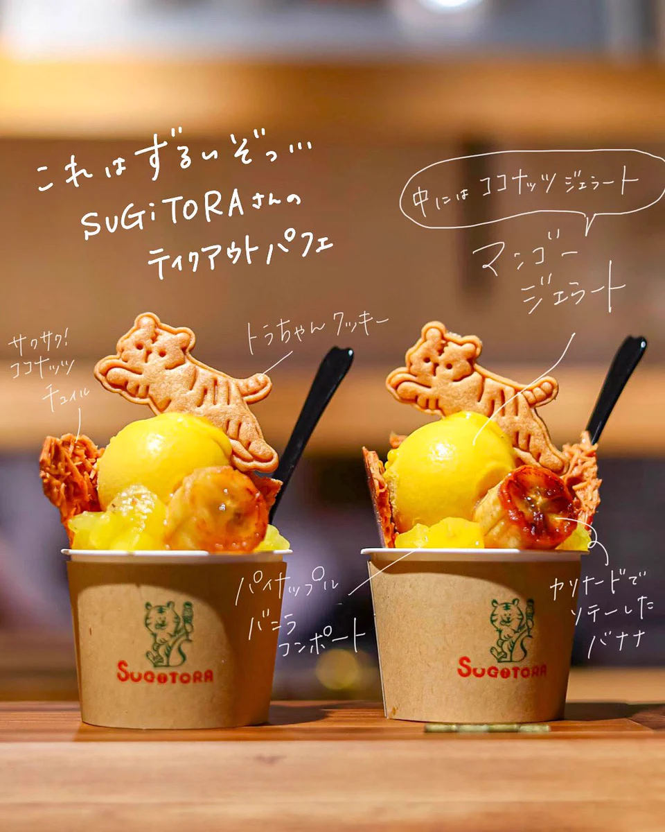 トラちゃんクッキーがのったミニパフェって知ってる？京都河原町のジェラート専門店『SUGiTORA』に行ってみよう！