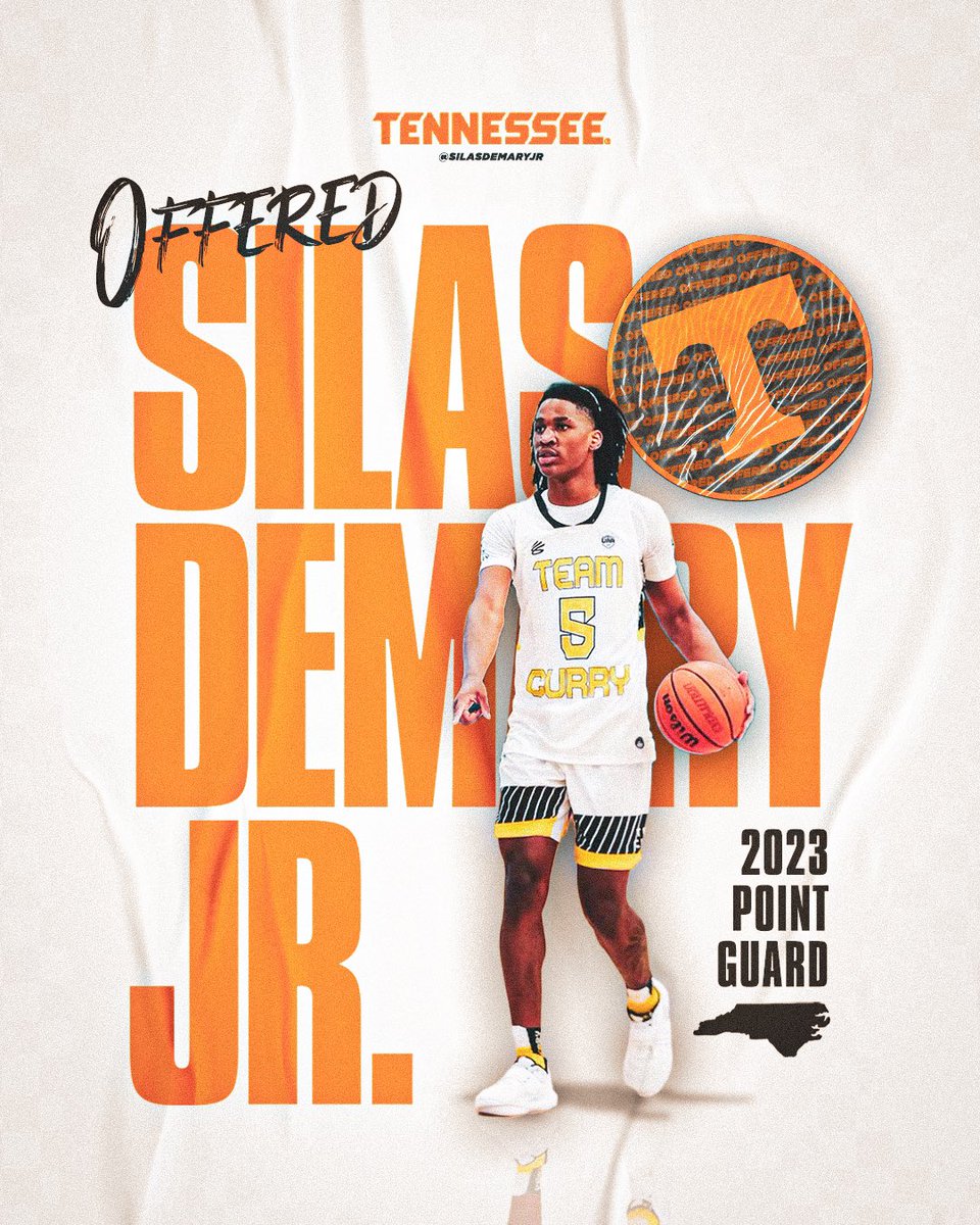 silas_demaryjr's tweet image. Blessed to receive an offer from the University of Tennessee @HoopStateAnt @CoachWrightMike @AJJones_Combine @CombineMbb @TeamCurry @Sim_Frazier @poohLikeWinnie @35_Fitz @JonahBaize #AGTG
