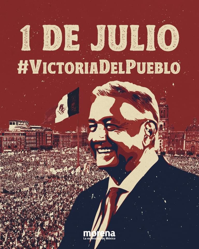 Defensa_Nacion's tweet photo. El 1 de julio será recordado en la historia de México como el día de la #VictoriaDelPueblo.  

Ese día, más de 30 millones de mexicanas y mexicanos dimos nuestra confianza a Andrés Manuel López Obrador y derrotamos al neoliberalismo. 

¡Que viva la Cuarta Transformación! https://t.co/By29rUWfhZ