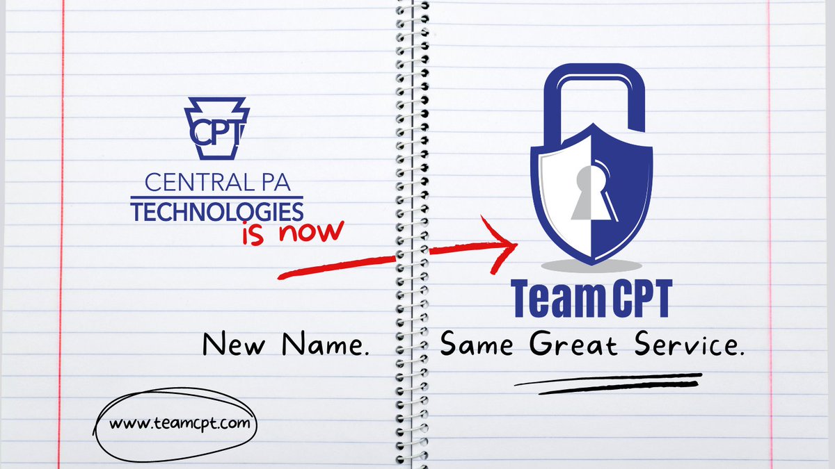 In celebration of 10 years in business, Central PA Technologies has a new name, but our exceptional service remains unchanged. Visit us at teamcpt.com 
#TeamCPT #technology #innovation #branding #future