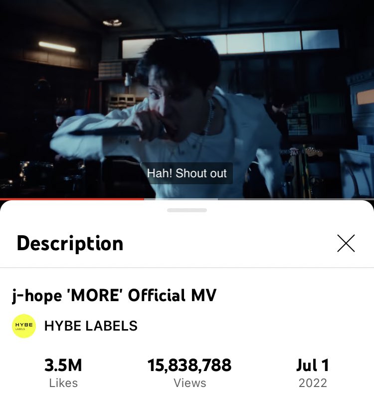 hourlyhobi's tweet photo. ‘MORE’ is a little less than 5M views away from reaching 20M. let’s keep streaming so we can at least reach this goal within 24 hours!!!! #jhope_MORE https://t.co/cXQEFgo3UW