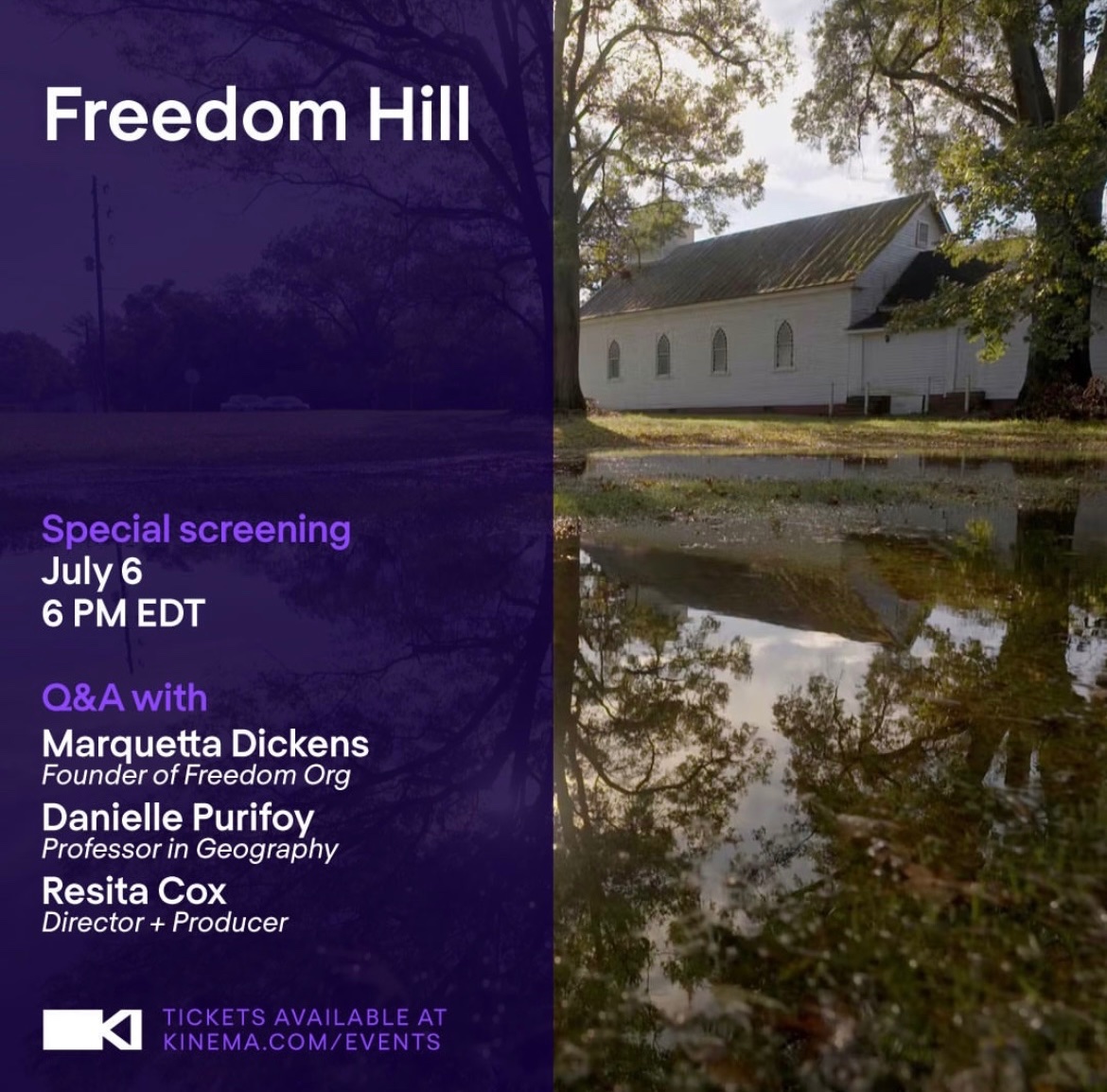 FreedomHillDoc's tweet photo. Join #NCEJN and @FreedomHillDoc for a virtual screening and discussion on July 6.

The screening will begin at 6:00 PM EST. Get your tix at https://t.co/06f0JhyHRW. https://t.co/7p2b1LQh6X