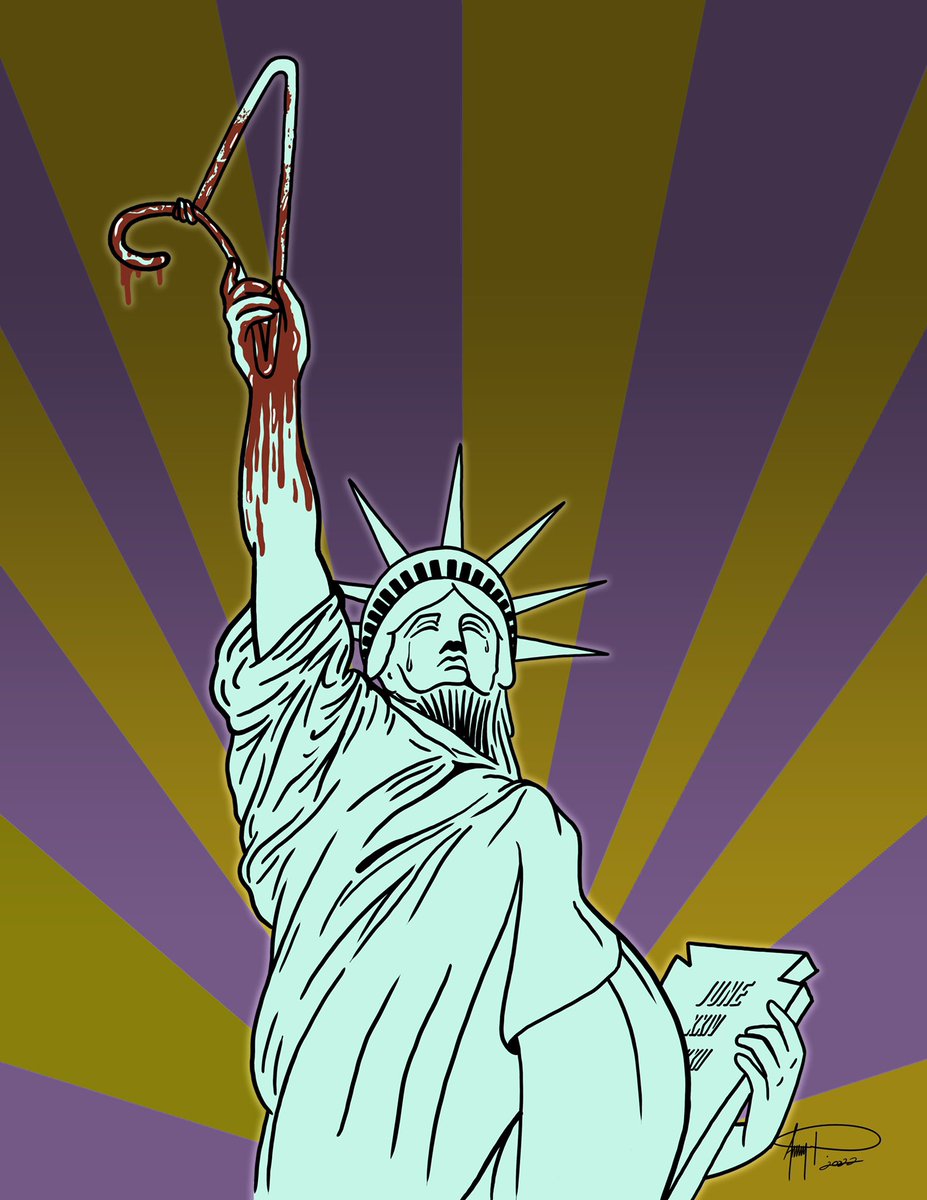AmyKateism's tweet photo. The sun is setting on Lady Liberty 
#RoeVsWade #SupremeCourtIsCompromised https://t.co/Sqwj3FLoP5