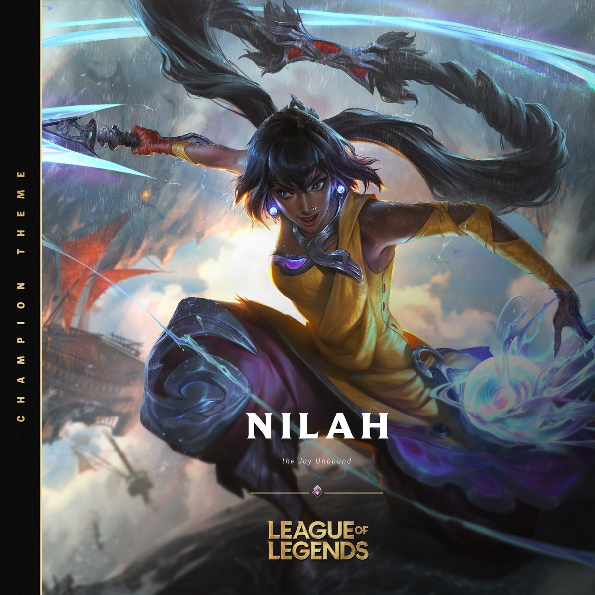 riotgamesmusic's tweet photo. Joy, unceasing and forever.

The Nilah champion theme is here. 🌊
LISTEN // https://t.co/IzlW6ER9Sh https://t.co/Tnsy9Ic9Qa