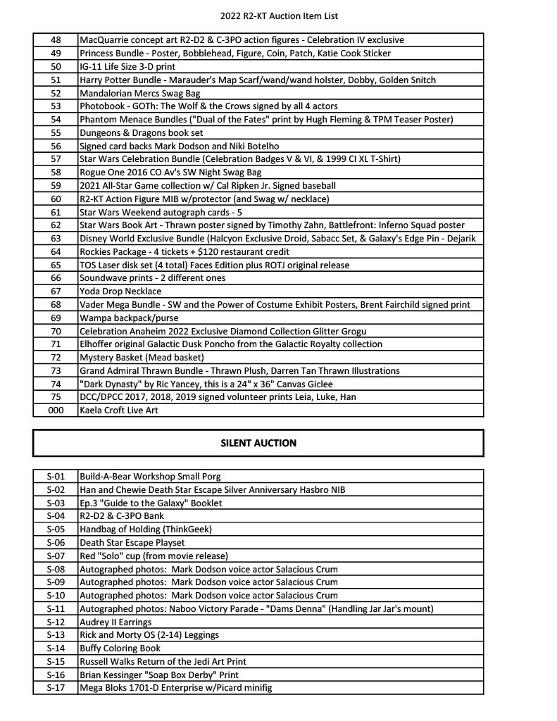 R2KTAuctionCO's tweet photo. Make sure to check out our auction benefitting @WishColorado at @fanexpodenver this Saturday, 6pm in Room #603. Here's our list of items up for bidding https://t.co/yQJv0IoVJc