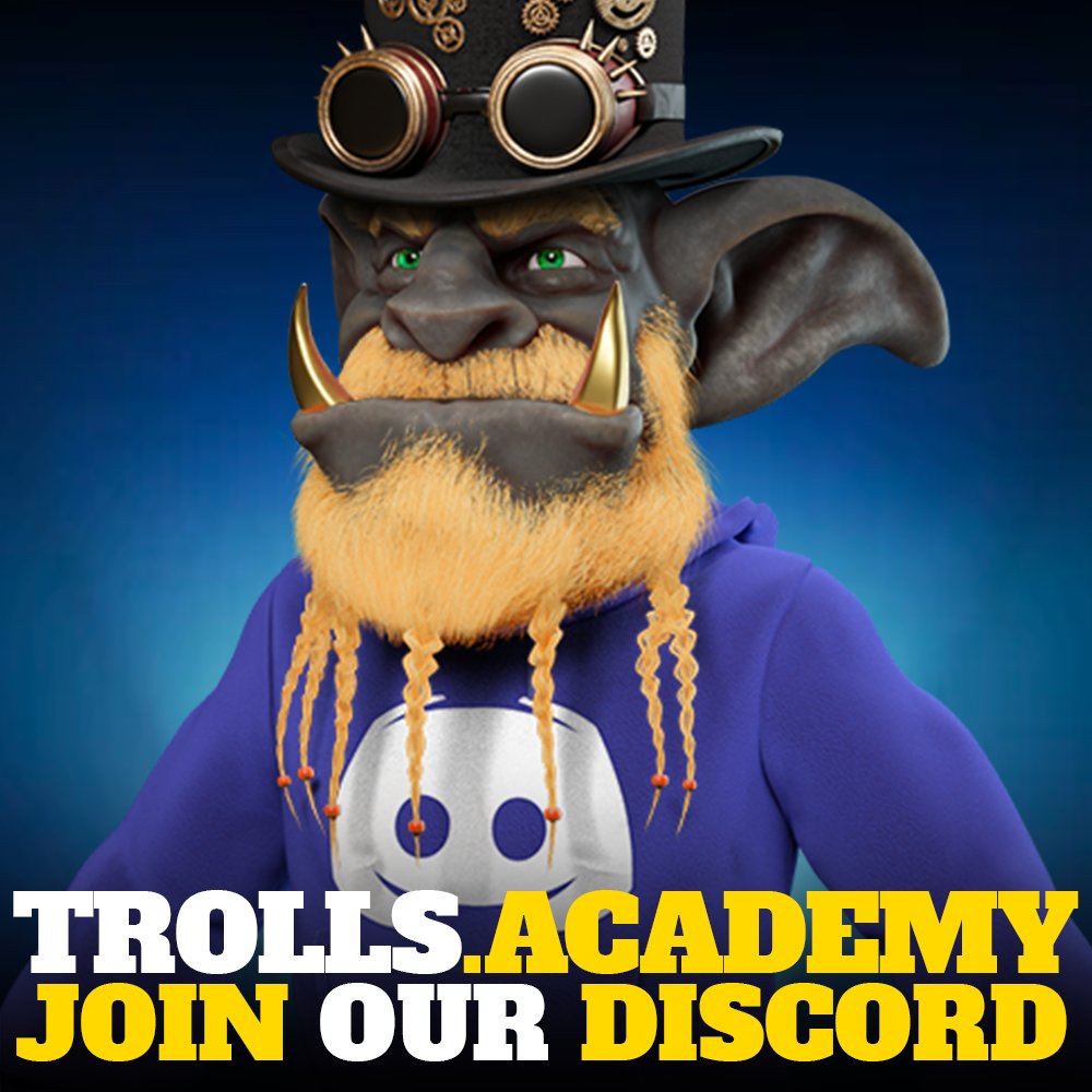 🎟 WL Giveaways on Discord:
discord.gg/fwWuNsHQWh

✅ 10000 Unique Trolls
✅ 14 Tribes
✅ Full frame 3D characters
✅ Over 200 traits
✅ Staking platform
✅ Earn $TROLL and $SNACK Token

#NFT #NFTCommuntiy #NFTinvestor #NFTdrop #NFTartist #NFTGiveaway
