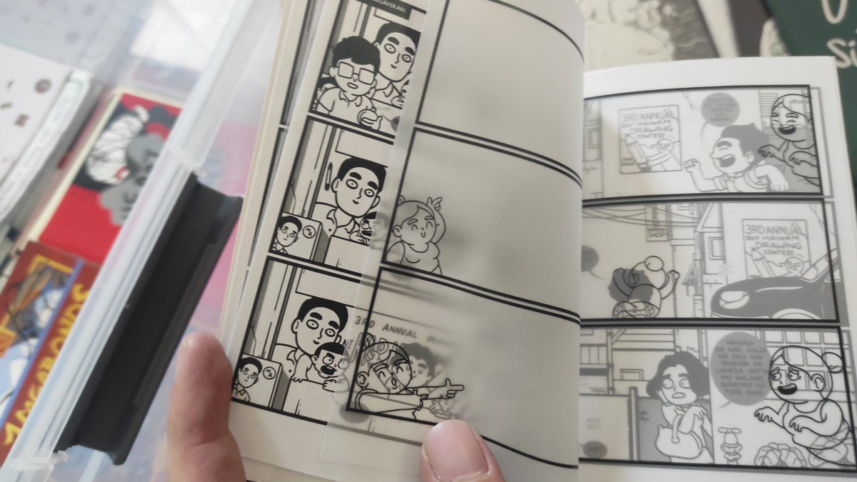 One of my favorite short komiks ever from Ardie Aquino

Love the concept where it's a komik that uses the form in a very creative way- semi transparent paper to show one character going through the world and regular pages that have their own story going on 