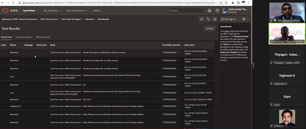 varghese0905's tweet photo. INOAUG Web Series 2022 . API Integration with Oracle APEX by @tkarkuvelraja 
#orclapex #oracleAPEXIndia #oracleAPEXAPAC
#inoaug @chaitanya_in @varghese0905 @Arsasidh https://t.co/kLHLXWOkou