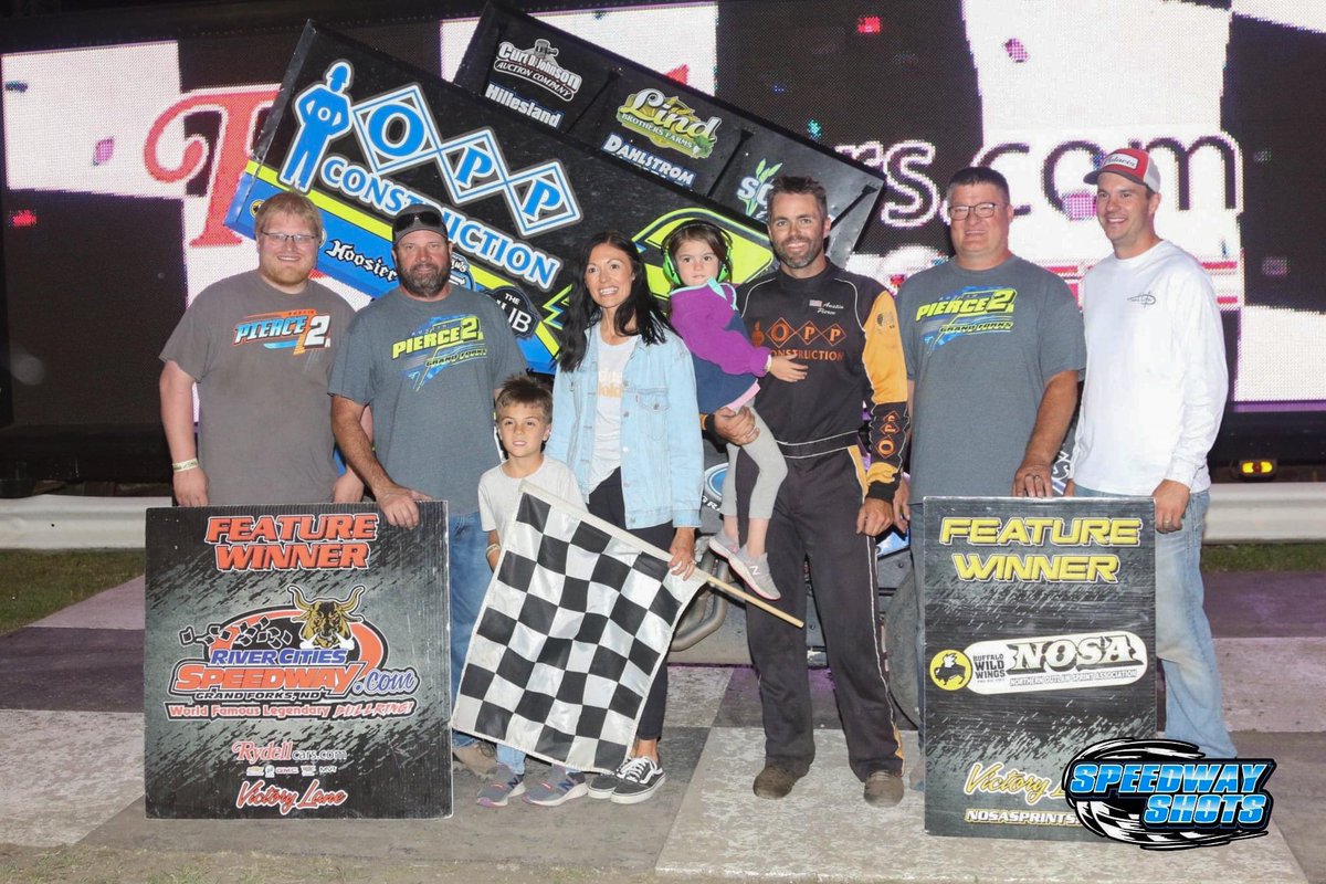 Austin retuned to victory lane tonight at <a href="/RiverCitiesND/">River Cities Speedway</a> with the <a href="/NOSAsprints/">Buffalo Wild Wings NOSA Sprints</a>! Career win #46!
