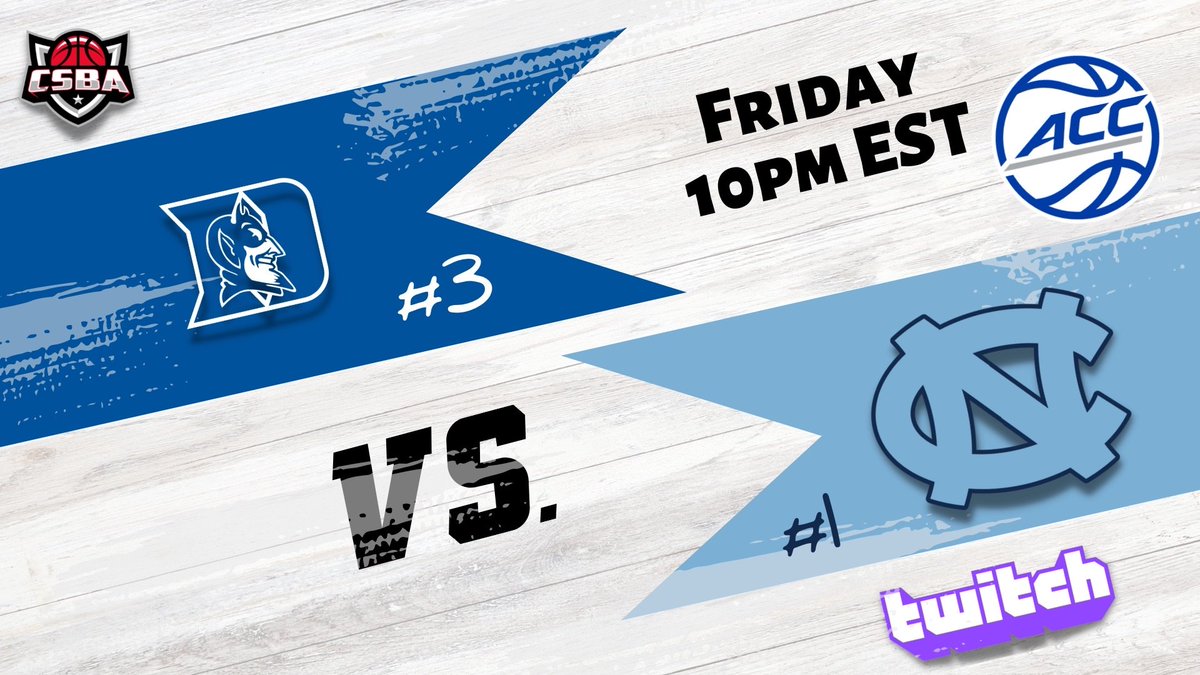 CSBABasketball's tweet photo. ACC Conference Tourney! Rematch.... Duke looking for revenge against UNC, trying to avenge their loss from earlier in the season! Tune in @ PRIMETIME!
Join us live on Twitch https://t.co/5uMjt9KXPX
#college #csba #thisiscsba #simulationsports #SIM #tourney #conferencetourney https://t.co/eylYJfHFfK