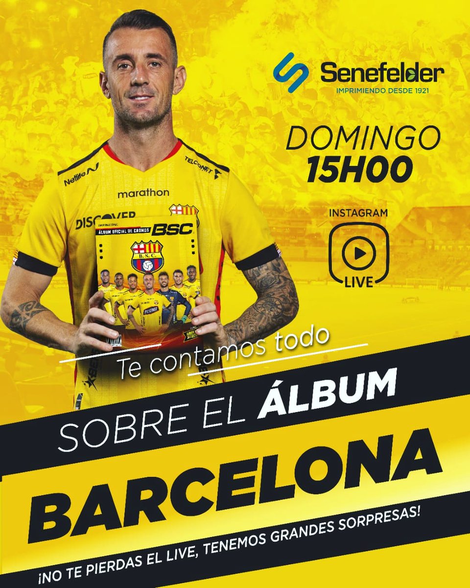 🔥NO TE LO PUEDES PERDER🔥
Contestaremos todas las dudas que tengas sobre el #AlbumOficialBSC
Tenemos grandes sorpresas y concursos para ti
Te esperamos este #domingo 3 de Julio a las 15h00 en Instagram Live encuéntranos como @artesgraficassenefelder
. 
¡Te esperamos!
