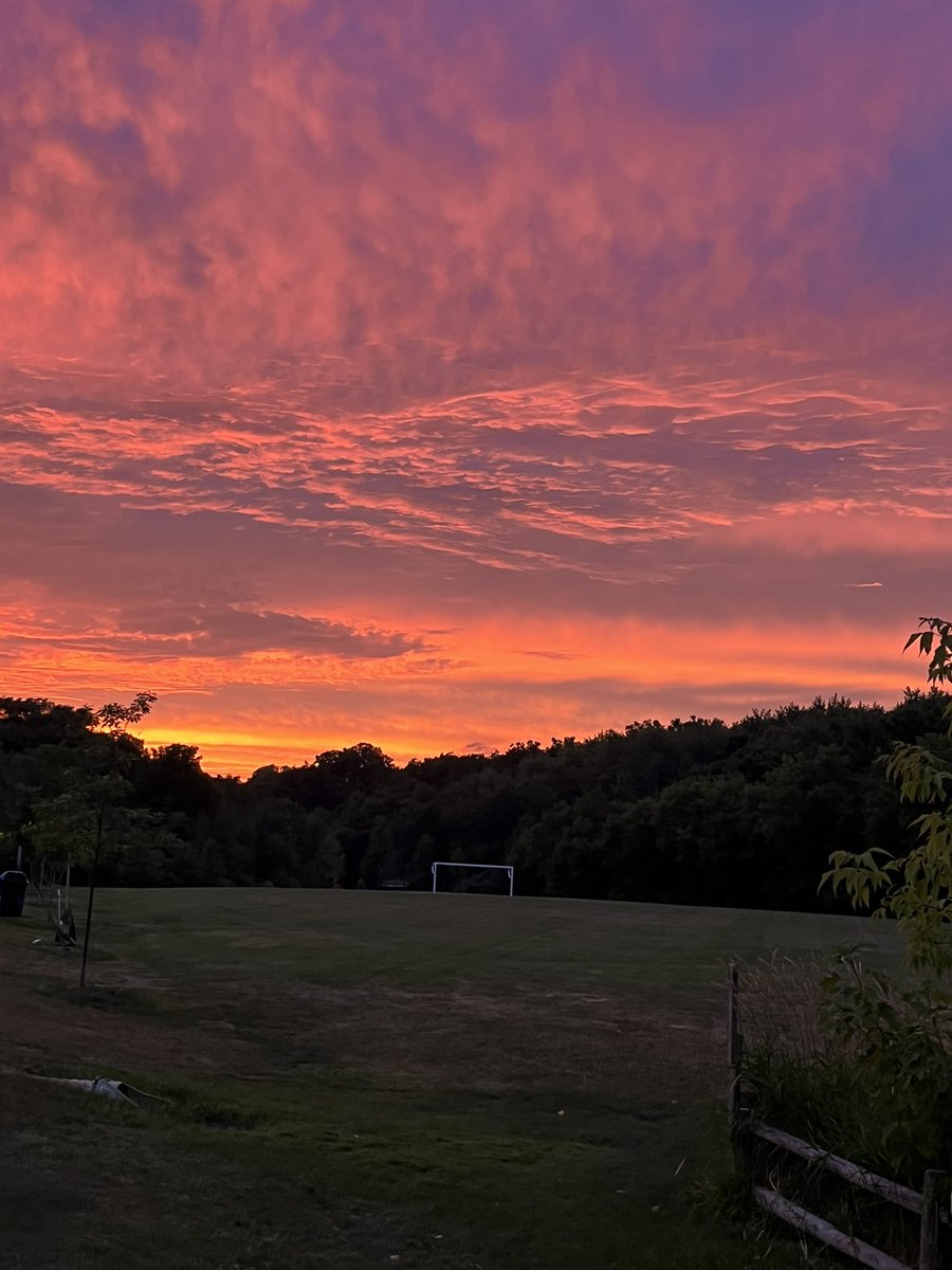 Sharing the beautiful sunset over our home #HappyCanadaDay #dogs #🇨🇦