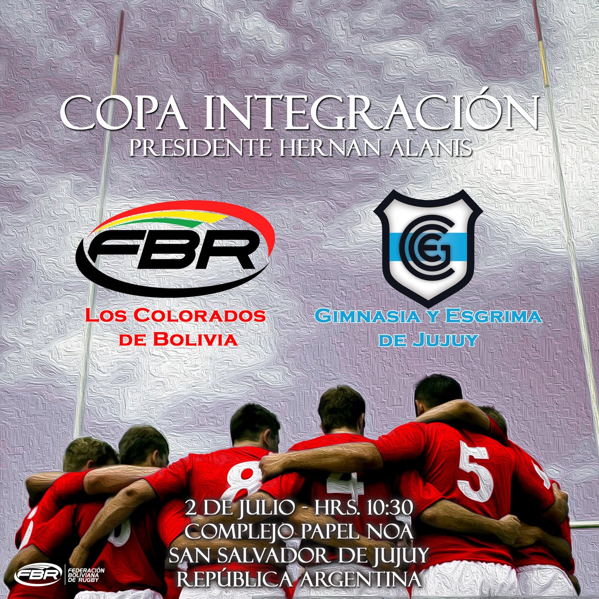 Los Colorados inician la actividad internacional de este año.
Encuentro con el Club Gimnasia y Esgrima de Jujuy (Arg.) Sábado 2 de julio Complejo Papel NOA,  10:00 AM
Todo el éxito a nuestra selección. 

Todos somos #LosColoradosDeBolivia