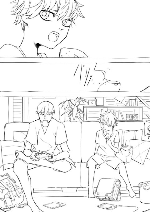 これは一次創作。の線画。 