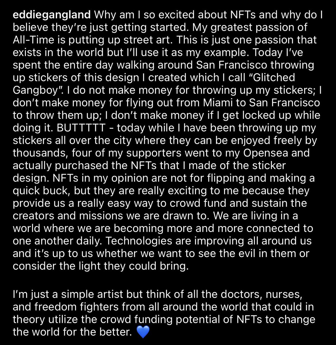 NFTs Will Change the World. 🌍 💙

#nfts #nftcommunity #nftartist