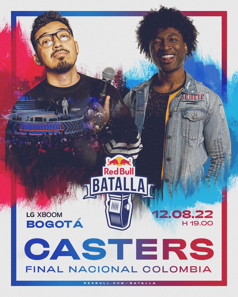 Red Bull Colombia (@redbullcol) on Twitter photo ¡Atención, atención! Lo mejor del talento local, de lo criollo, a comentarles este 12 de agosto cómo es el rollo: con ustedes los casters de la final nacional de <a href="/redbullbatalla/">Red Bull Batalla</a> Colombia, <a href="/LokilloFlorez/">Lokillo Florez</a> y Jey P El Residente. Compra tus boletas aquí win.gs/BoletasFinalNa… ¡Atención, atención! Lo mejor del talento local, de lo criollo, a comentarles este 12 de agosto cómo es el rollo: con ustedes los casters de la final nacional de <a href="/redbullbatalla/">Red Bull Batalla</a> Colombia, <a href="/LokilloFlorez/">Lokillo Florez</a> y Jey P El Residente. Compra tus boletas aquí win.gs/BoletasFinalNa…