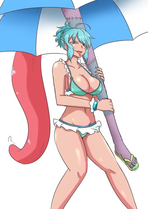 日焼け小傘ちゃん描こうと思ったら水着成分の方が強くなってしまった 