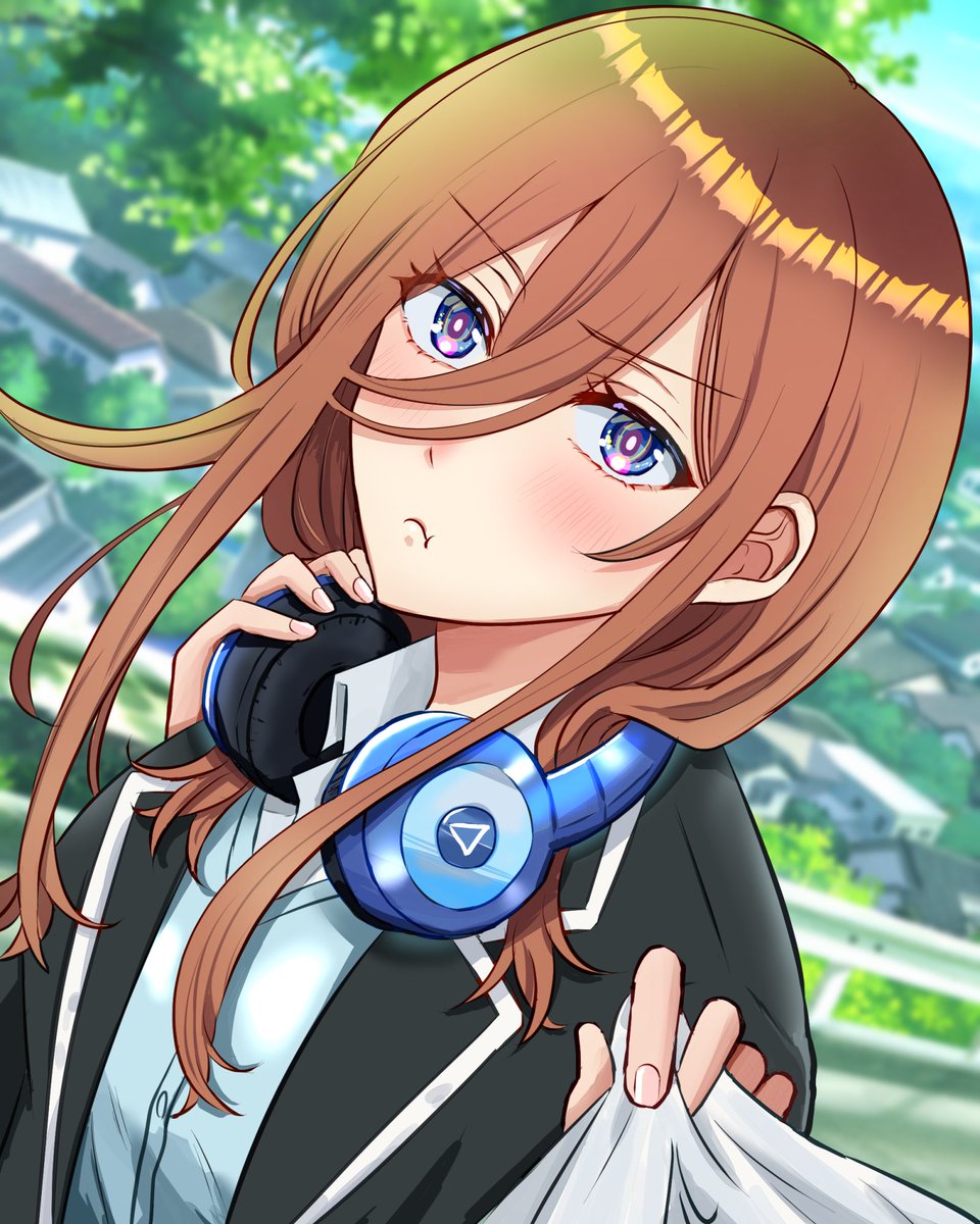Key(春柴けい)さんがTwitterに投稿した中野三玖(五等分の花嫁)のイラスト。
