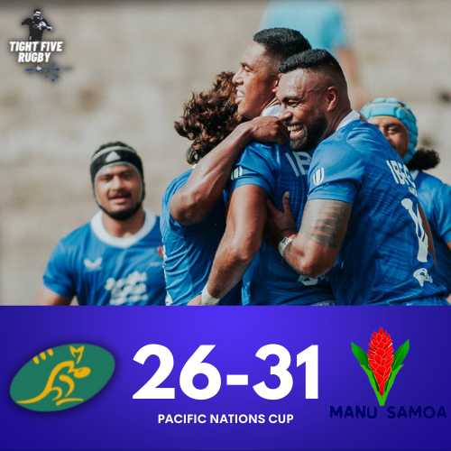 🇼🇸 𝗠𝗔𝗡𝗨 𝗦𝗔𝗠𝗢𝗔 𝗪𝗜𝗡

Samoa strike first in the #PacificNationsCup they took their chances better than Australia 'A'. Nigel Ah Wong statue being erected in Apia as we speak!

The Aussies had lots of opportunities but were far too imprecise giving up soft tries

#AUSAvSAM